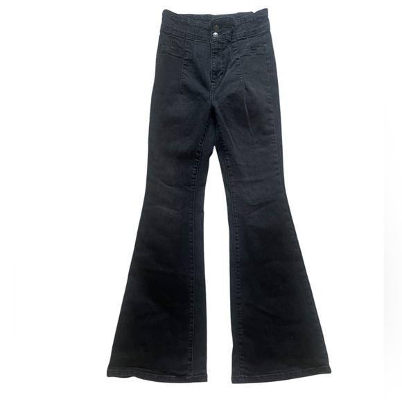 We the free, flare high rise jeans, Black, Onyx,Stretch denim, flared, Size 29 - Picture 3 of 9